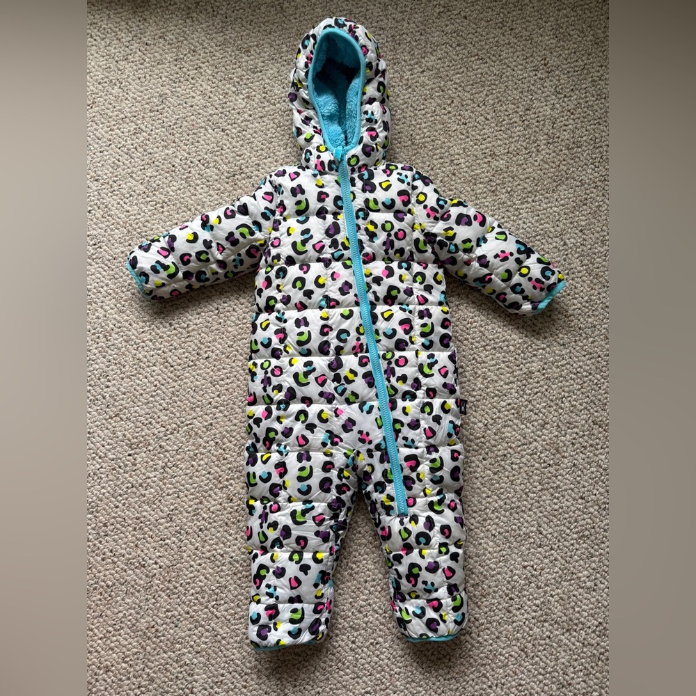 Spyder Infant Girls Colorful Leopard Print Hoodie Snowsuit Pram Snow Suit 18m